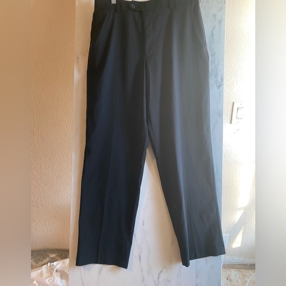 Dockers Premium Flat Front Relaxed Fit Men’s Black Pants W34 L32 Wool Blend - Picture 2 of 5